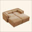 Élégant canapé en chenille 2 places avec 2 sièges de rangement pour repose-pieds, dossier cylindrique et accoudoirs, causeuse moderne en tissu avec espace de rangement caché