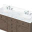 Meuble-lavabo double 60 po avec comptoir en marbre et lavabo en céramique