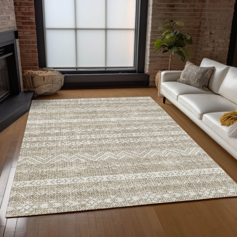 Cean Washable Southwestern Indoor / Outdoor Rug, Rectangle 3' x 5'