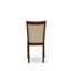 Ensemble de table de cuisine 5 pièces comprenant une table à piédestal et 4 chaises de cuisine en lin beige clair avec dossier rembourré - Noyer antique-236958584-236958585-266354686