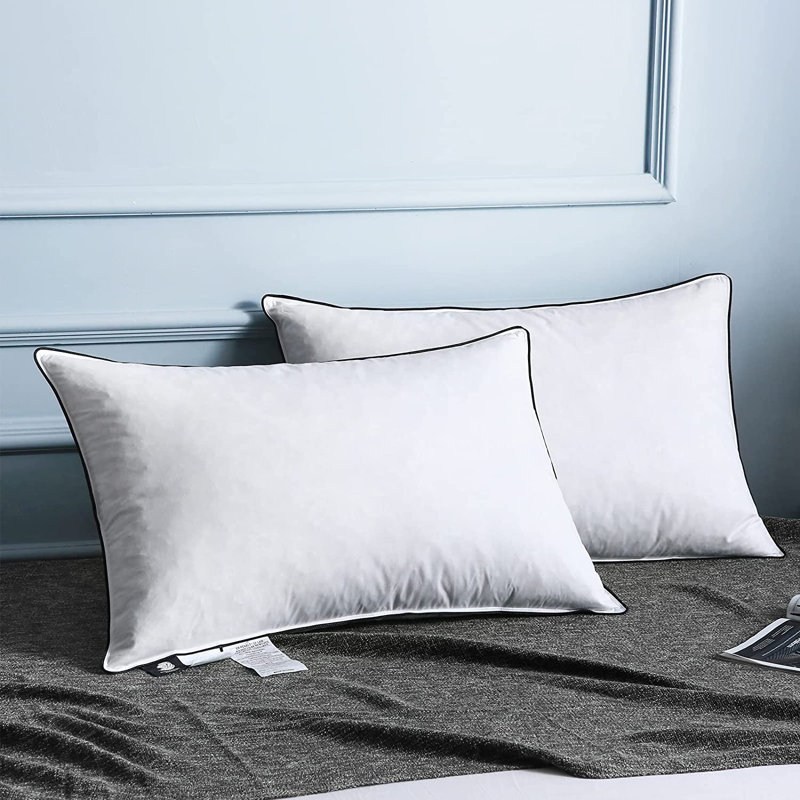 Babb Ultra-Soft Medium-Support Feather Down Bed Pillows Set of 2, King