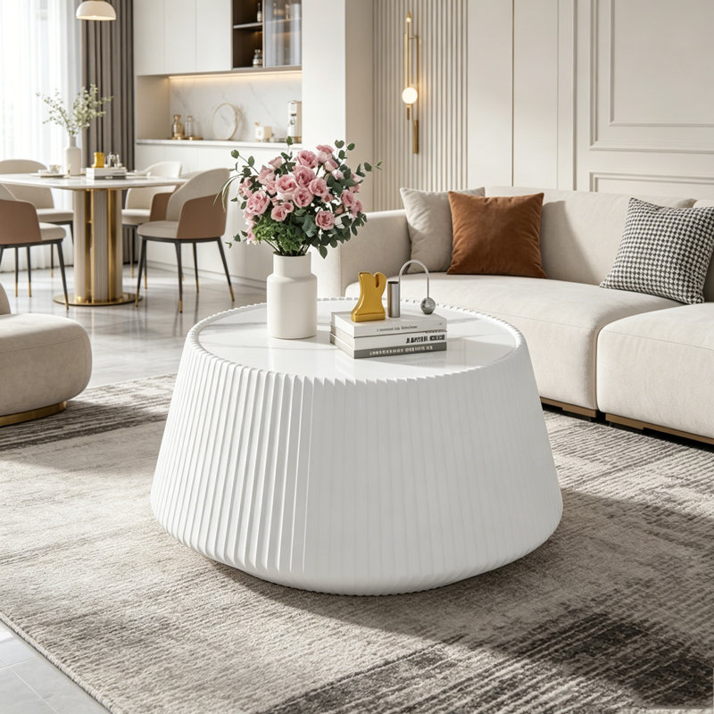 Table basse moderne, Crème / blanc / gris