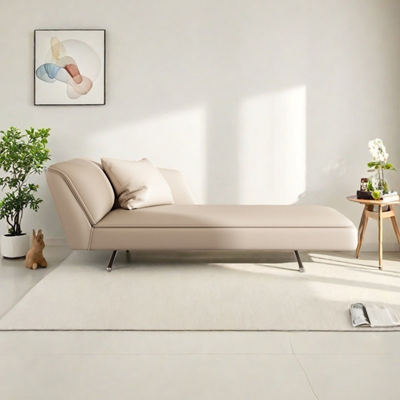 Fauteuil inclinable léger en similicuir luxueux, Orienté à gauche (vu de face), Beige