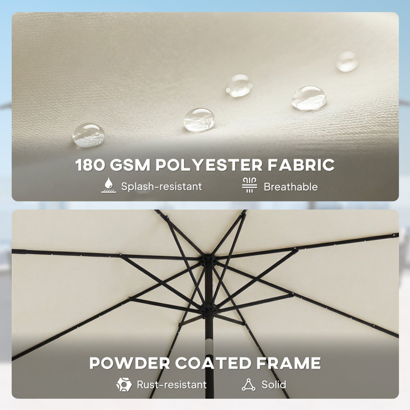 263cm Market Parasol, Cream