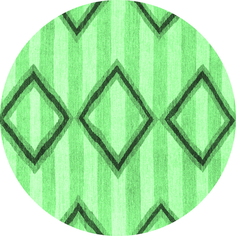 Washable Geometric Indoor Rug, Round 6'