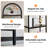 Arched Four Tier Bookshelf Metal Frame Design Tall Standing Open Storage Shelf Modern Display Rack For Bedroom Living Room And Home Office Use-415874291-415874290
