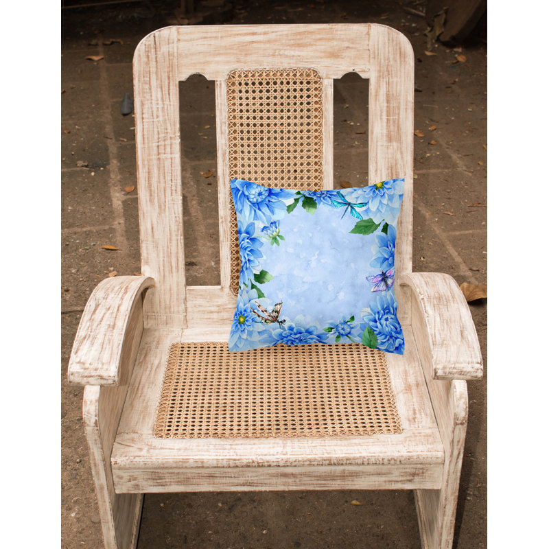 Coussin décoratif intérieur/extérieur dahlias, 18 po x 18 po