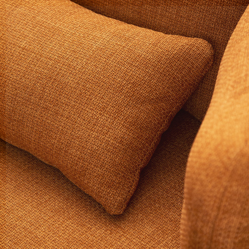 Dashton Upholstered Barrel Chair with Ottoman, Yellow Linen