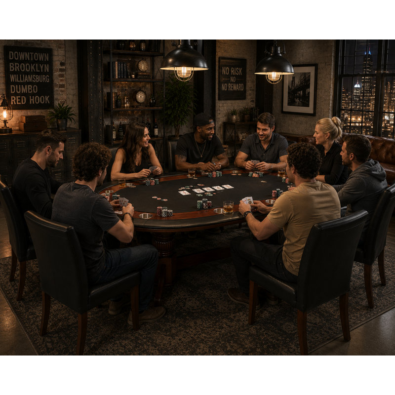 Ram Game Room 84 "8 - Joueur de poker / table et chaises par RAM Game Room, Châtaignier