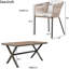 7 pièces pour l'extérieur - Plateau de table en bois et structure en métal pour profiter du jardin, de la cour arrière, du balcon et du balcon