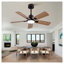 42 Inch Smart Indoor Outdoor Ceiling Fan with Light, Dual Finish Black/Walnut 6-Blade, Remote Control, Dimmable LED, 6-Speed Quiet DC Motor, Reversible Blades