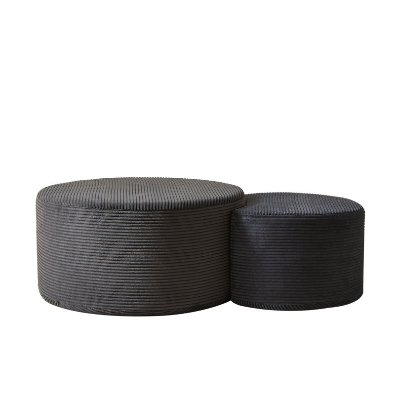Ensemble de 2 tables basses emboîtables pour le salon, table basse en mousse, Noir