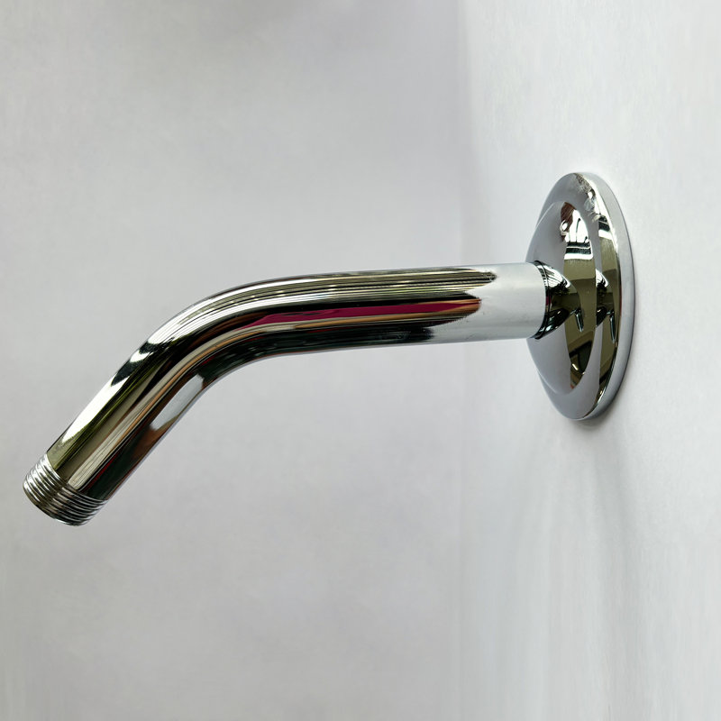Bras de douche 16 x 12 x 3,5 cm, acier inoxydable chromé, monobloc, filetage NPT 1/2 pouce, fixation murale, Chrome