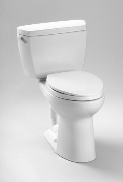 Drake® Elongated Two-Piece toilet (Seat Not Included), Cotton, Left-Hand, Gravity