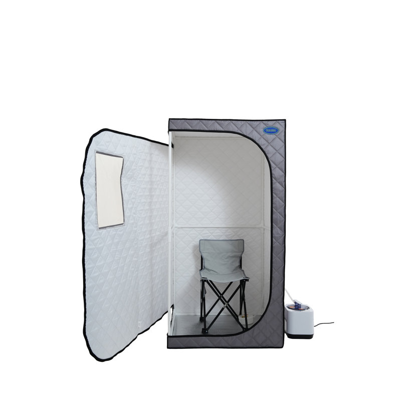 Portable Steam Grey Mini Plus - Personal Home Spa With Generator & Remote. Foldable Chair. Easy Installation. Quick Heating. Ul Accredited. Fabric. 360 Dispersion. Element. Improve Skin Smoothness