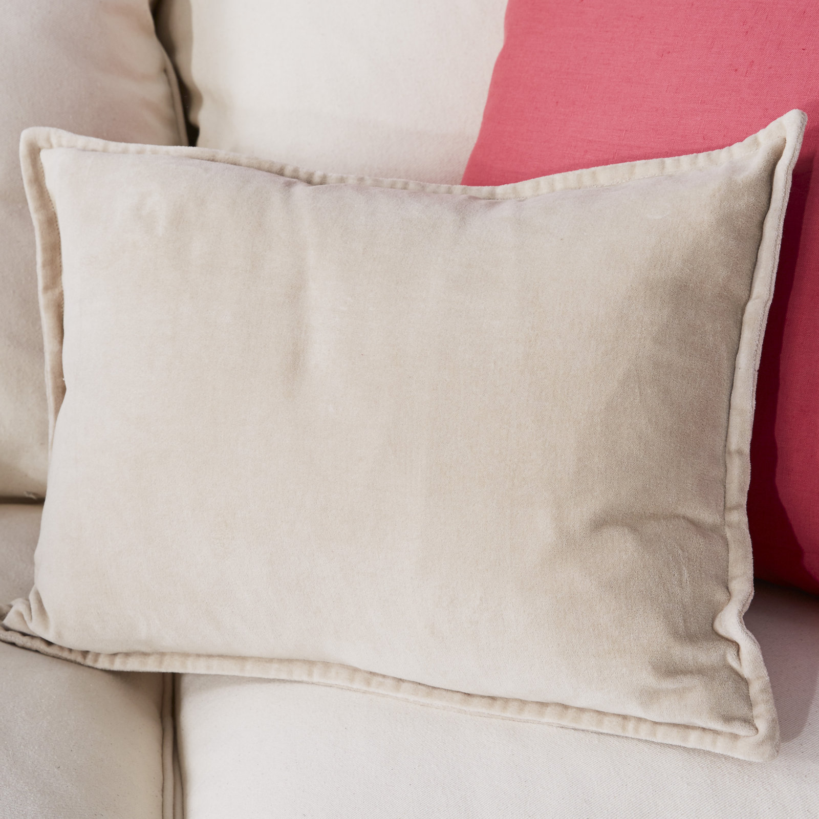 Norwin Cotton Throw Pillow, Polyester, Beige, 12"H x 30"W