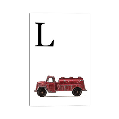L Water Truck White Letter - Print on Canvas