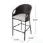 Ensemble de 2 tabourets de bar d'extérieur en rotin PE avec coussins imperméables 31 po Multibrown