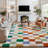 Celi Modern Checkered Shag Area Rug With Non-Slip Backing-567714514-544469202