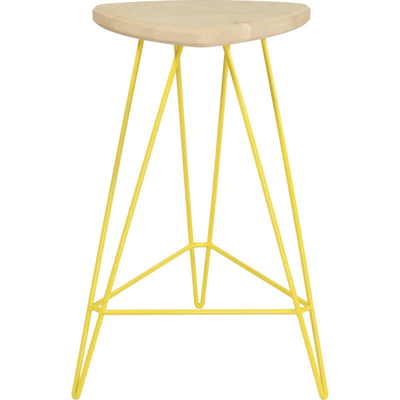 Tabouret en bois massif Madison, Jaune, Érable, Tabouret de comptoir (assise de 26 po de hauteur)