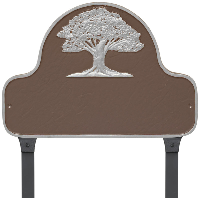 Plaque d'adresse sur 1 ligne, Sable / argent, Oui