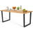 Rectangular Acacia Solid Wood Outdoor Dining Table Umbrella Hole , 69 " W 32 " D