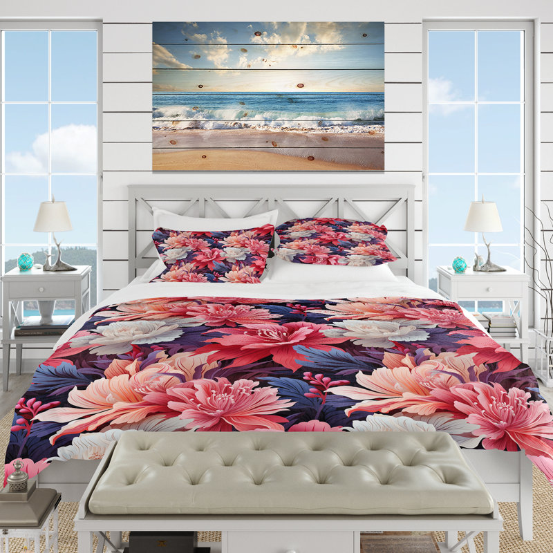 Ensemble de housse de couette Coral Mirage Vii, Housse de couette pour très grand lit et 2 très
