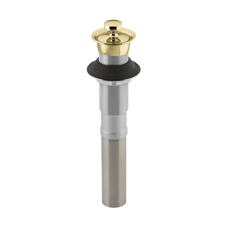 Whitehaven Bathroom sink drain with overflow, Vibrant Polished Brass, Without Overflow