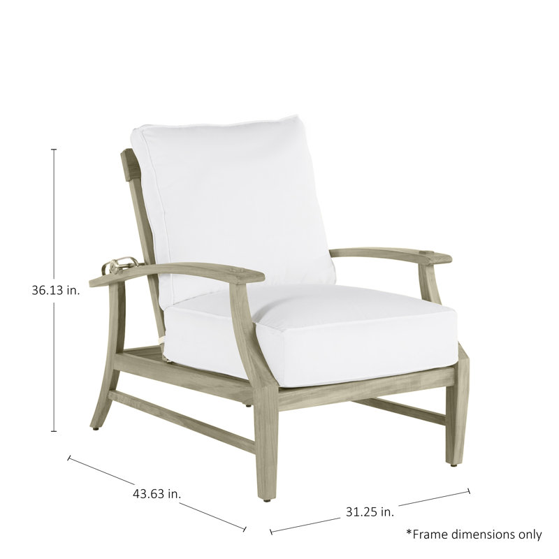 Fauteuil inclinable Croquet en teck - Huître, Welt + Standard Fill, Linen Dove, Teck huître