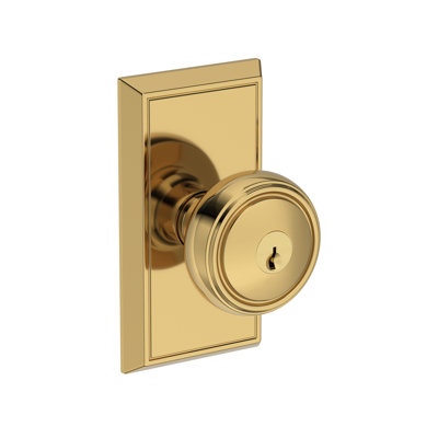 Bremerton Keyed Entry Knob with Chamfered 5in Rose in Venetian Bronze