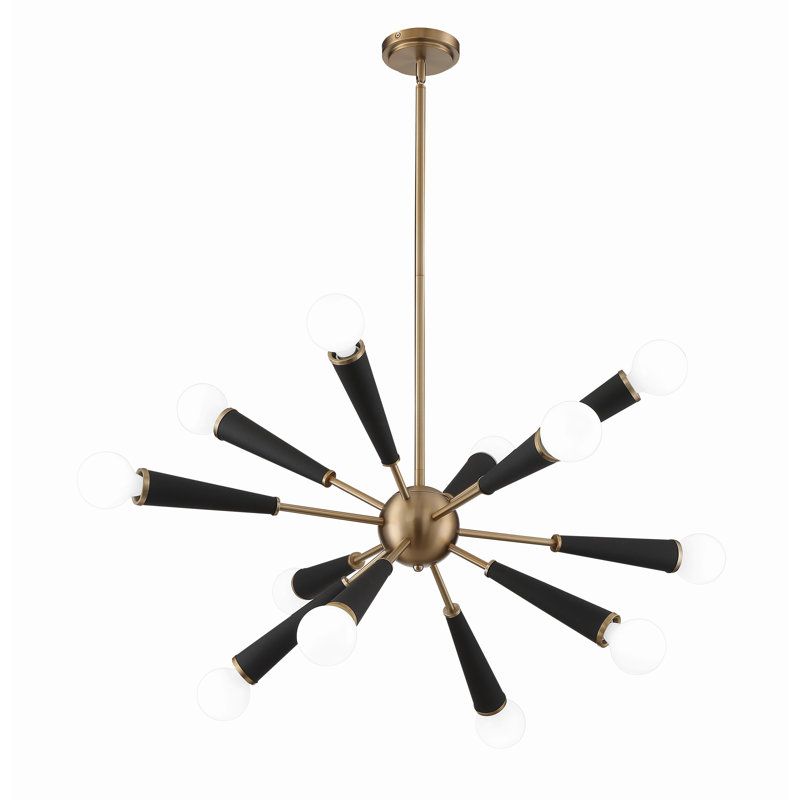 Kaz 12-Light Chandelier, Noir / or