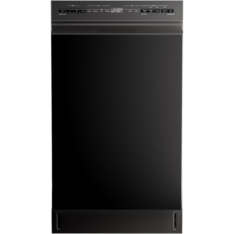 Midea MDF18A1ABB Built-in Dishwasher, 8 Settings, 6 Programs, Stainless Steel Tub, Heated Dry, Black