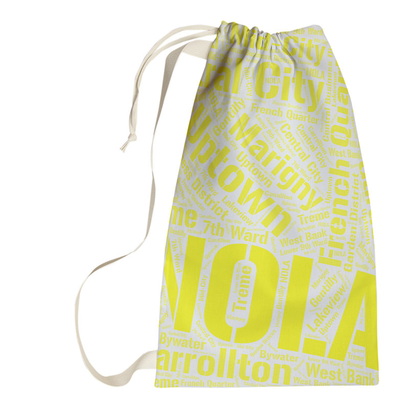 Laundry Hamper with Handles, Small (29" H x 18" W x 1.5" D), New Orleans, Yellow