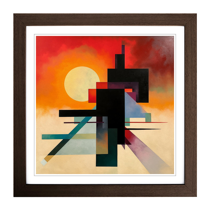Sunrise Suprematism No.1 - Framed Print, Walnut