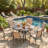 6-Person Patio dining set with Round Dining Table and 6 Stackable Armrest Chairs-1414226860