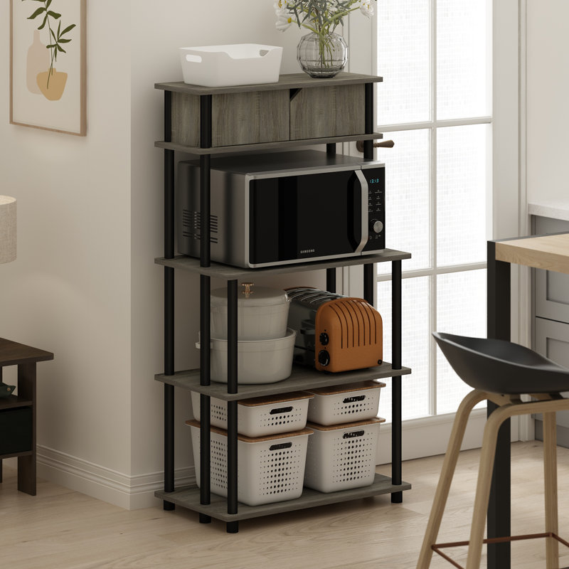 Rhyus Wood Kitchen Cart, French Oak/Black