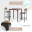Ensemble de table de bar industriel 3 pièces avec pieds en acier, idéal pour les espaces compacts et les solutions de salle à manger élégantes
