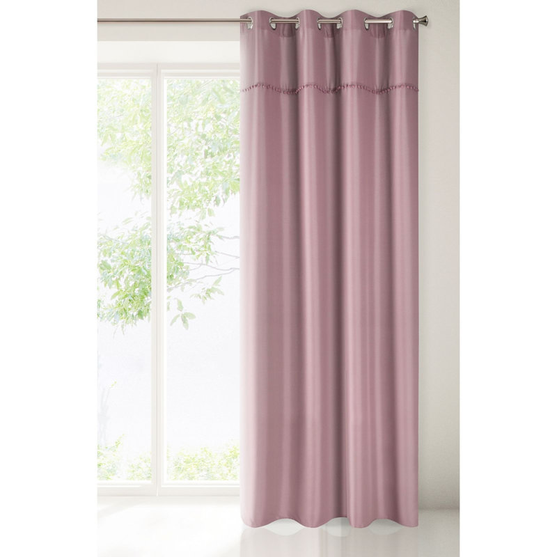 Turpin Jackson Eyelet Blackout Curtain, Dark Rose