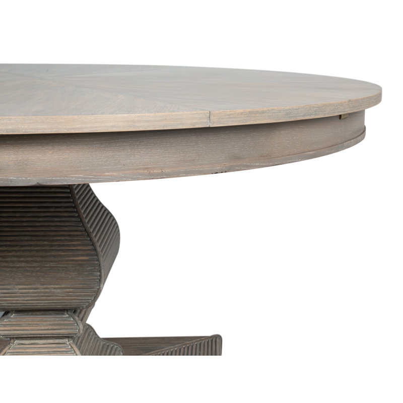 Kelso Equestrian Round Oak Pedestal Dining Table, 30"H x 66"L x 66"W, Moonskin