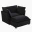 Fauteuil moderne avec repose-pieds mobile, siège large, accoudoirs courbés et coussins moelleux pour un salon et une chambre à coucher confortables-776093524
