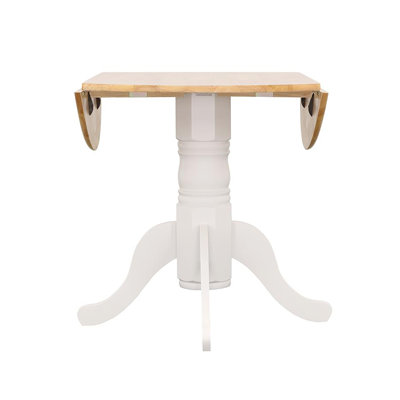Elegant Fold-Down Leaf Dining Table In Brown - Adds A Classy Touch Natural And White With Retractable Convenient Space Saving