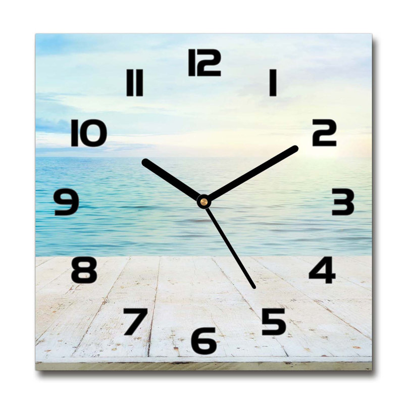 Helbona Glass Wall Clock, Black