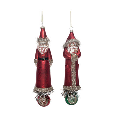  Ensemble de 2 décorations de Noël pour Noël en forme de verre Old World