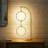 24 in. Double Hoop Novelty LED Halo Industrial Arched Gold Brass Table Lamp with Built-In 3-Way Dimmer-131413534