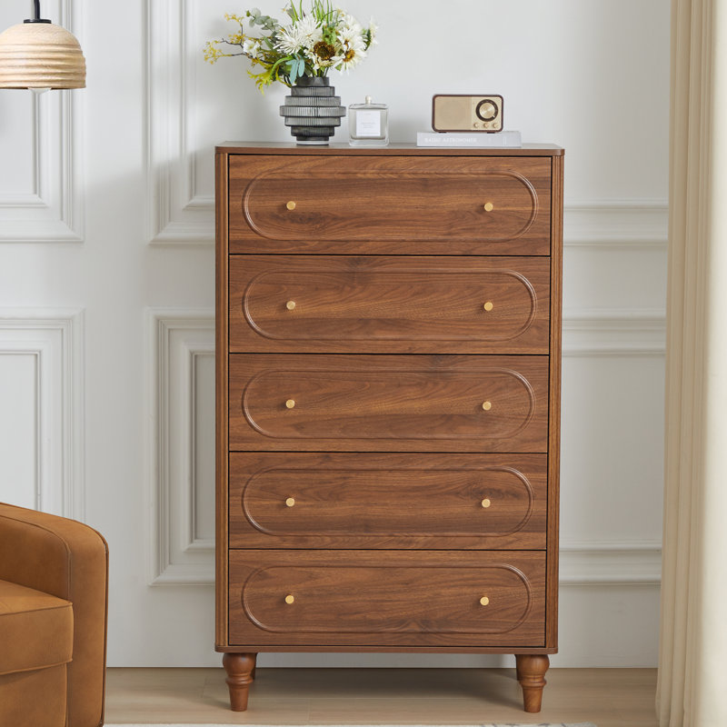 5 - Drawer Accent Chest, Walnut