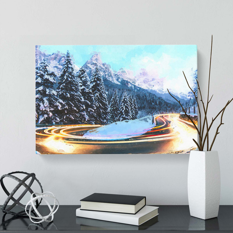 Road By The Mountains In Abstract - Wrapped Canvas, 35cm H x 50cm W x 3cm D
