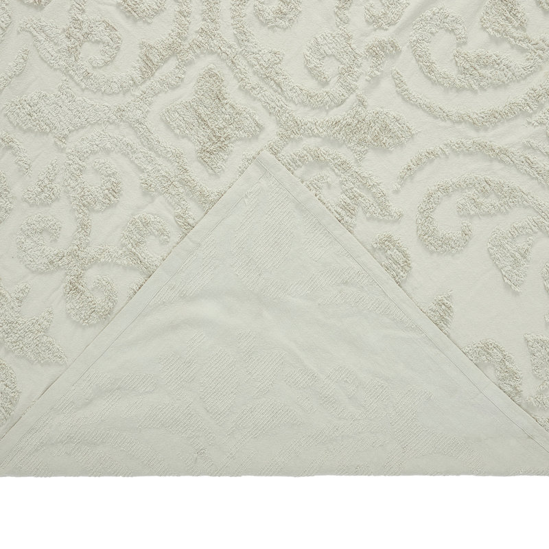 Rylee 100% Cotton Premium Chenille Bedspread Set Soft & Breathable Floral Design Machine Washable, Luxurious All Season Comfort Bedding Set