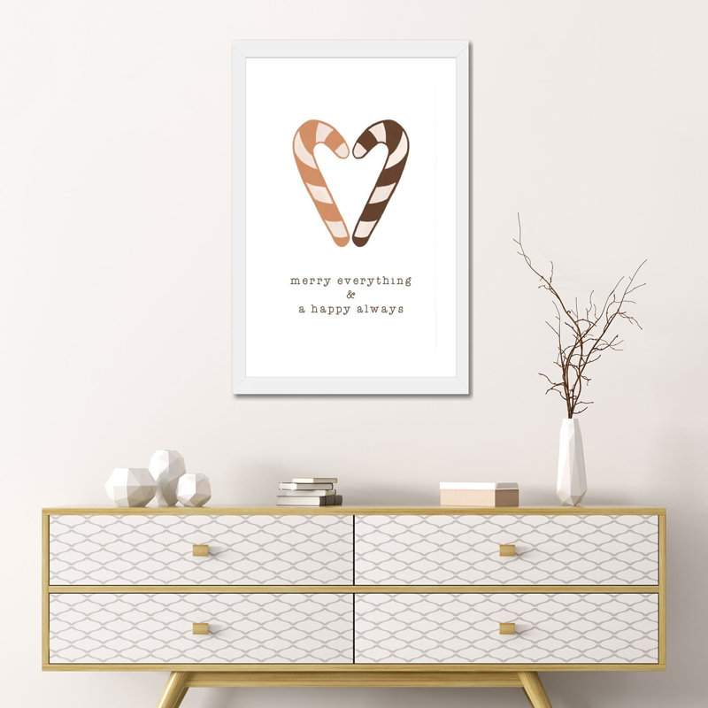 "Merry everything & a Happy always" par Orara studio-impression d’art textuel, Blanc, H 24 po x l 16 po x P 1 po