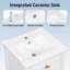 Meuble-lavabo blanc de 20 po avec lavabo, tiroir inclinable et pieds en bois massif