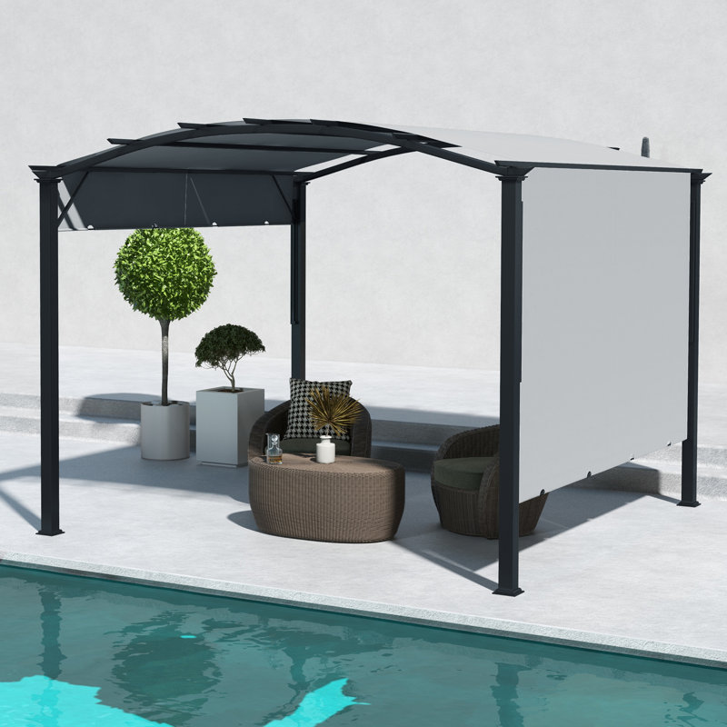11 pi. L 11 pi. X P 11 pi. Pavillon de jardin en acier D, Beige
